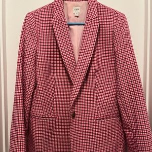 J. Crew Factory Pink & Red Boyfriend Blazer